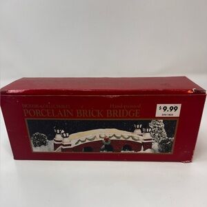 Dickens Collectibles Accessories Porcelain Brick Bridge Christmas Holiday Vtg